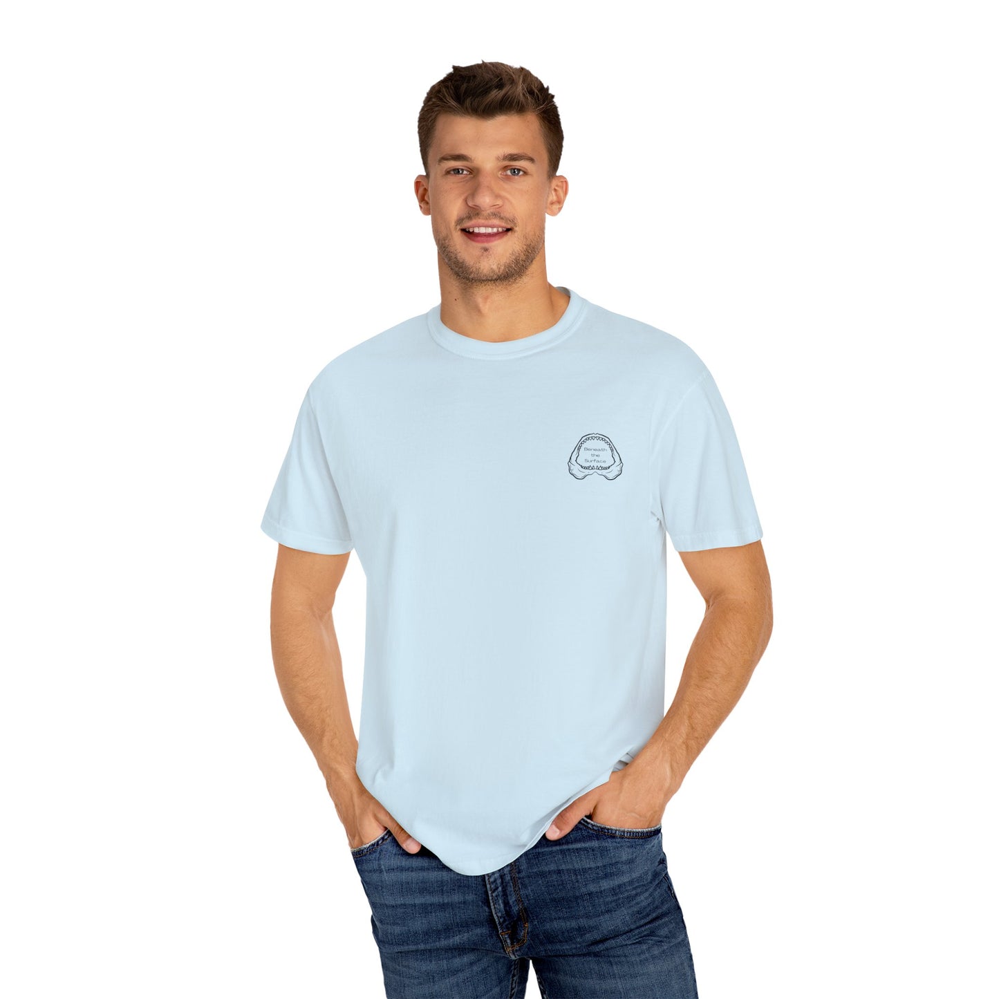 Shark Teeth Cotton Tee - Light Blue