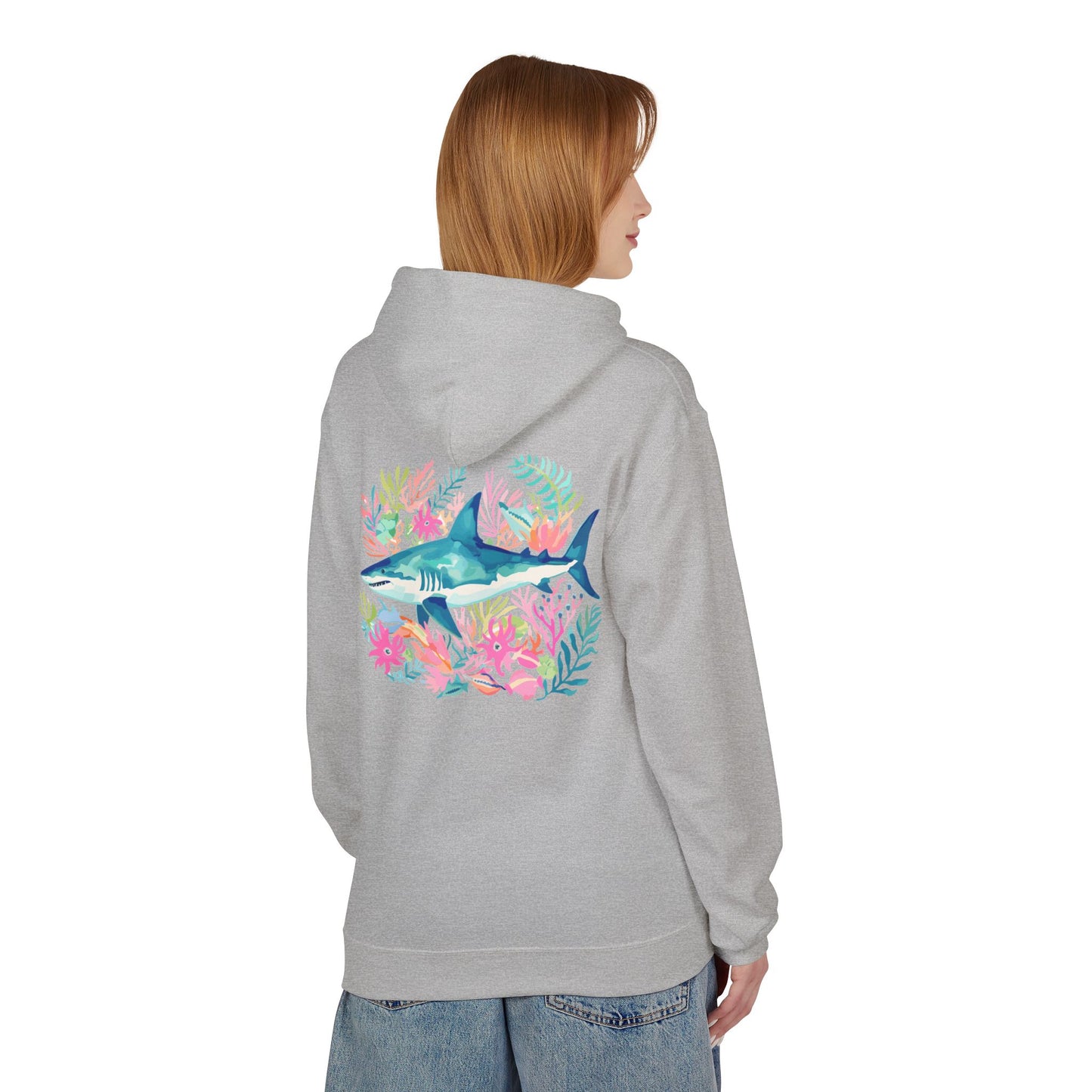 Preppy Shark Hoodie - Grey