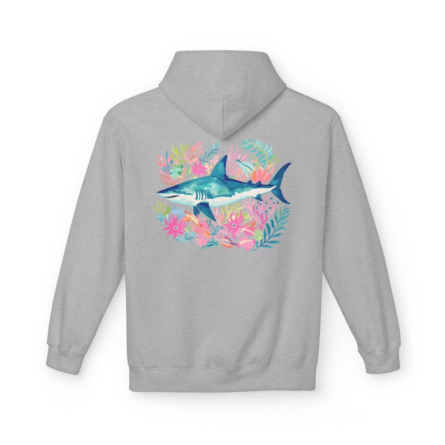 Preppy Shark Hoodie - Grey