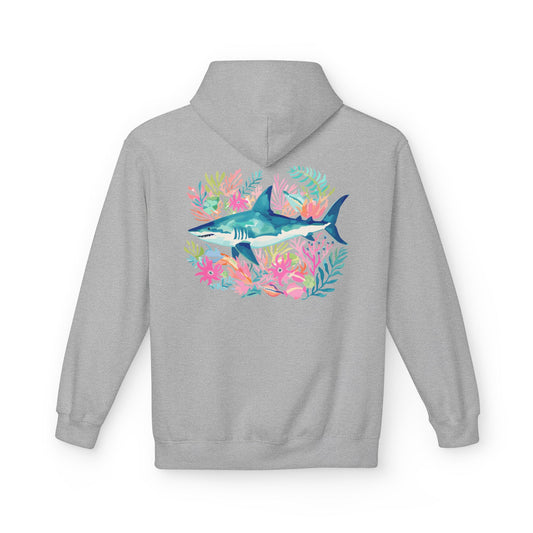 Preppy Shark Hoodie - Grey