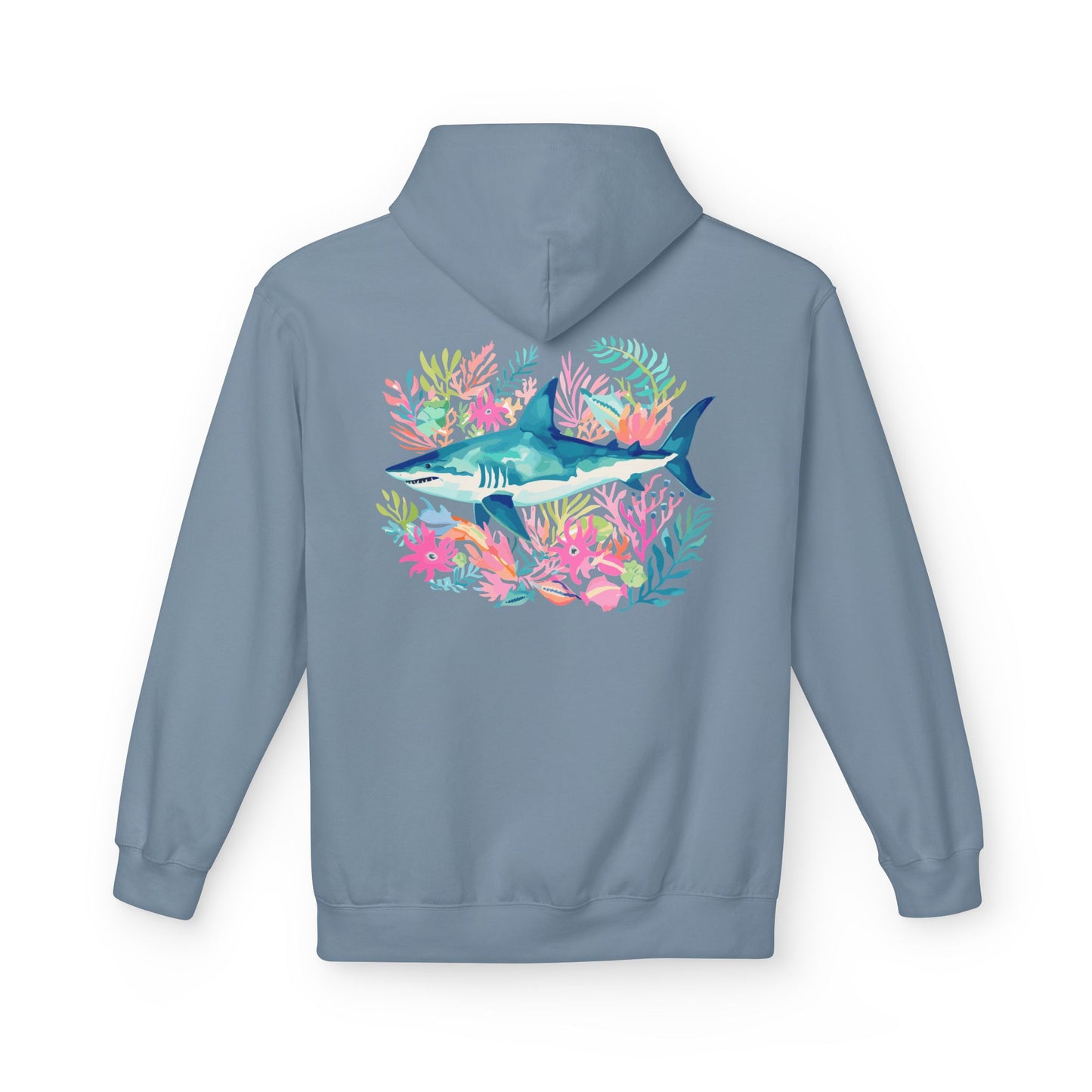 Preppy Shark Hoodie - Stone Blue