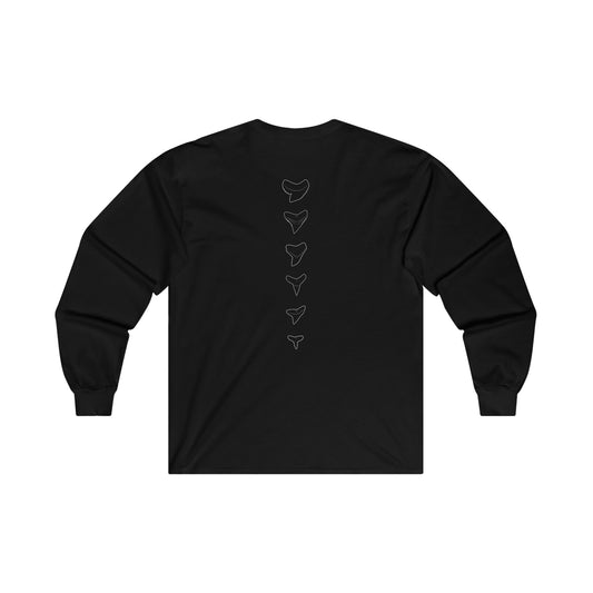 Shark Teeth Cotton Long Sleeve - Black